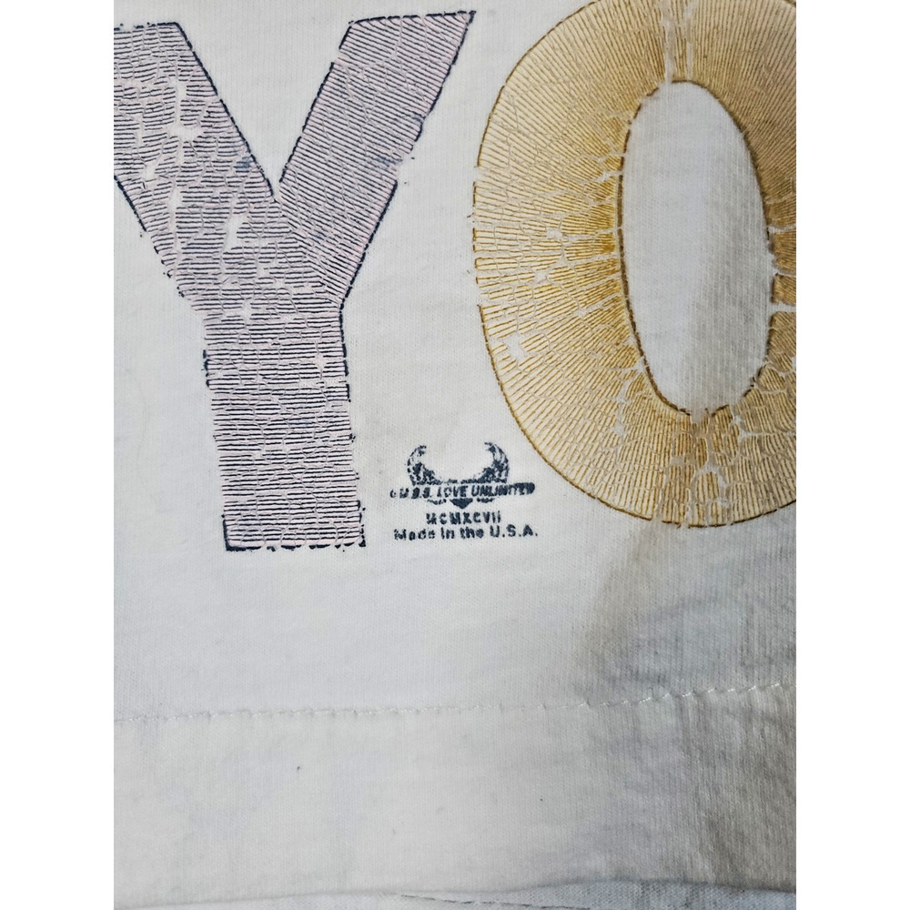 NEW YORK Crop Vintage USA Top Shirt Women’s Size Large - Picture 4 of 13